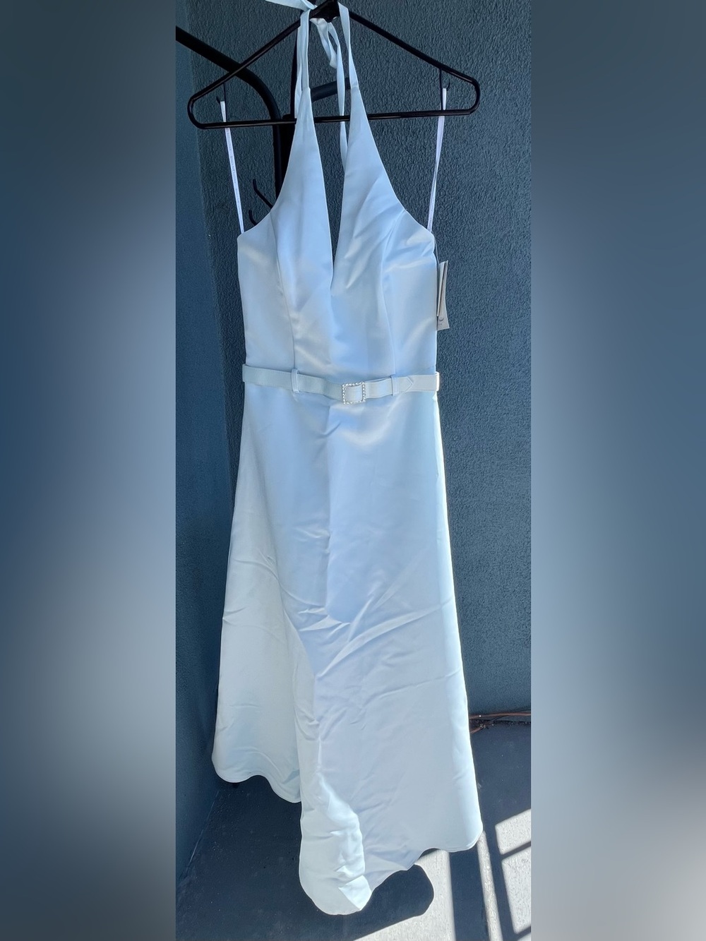 NWT Vintage Ice Blue Jessica McClintock Halter Dress Sz. 6